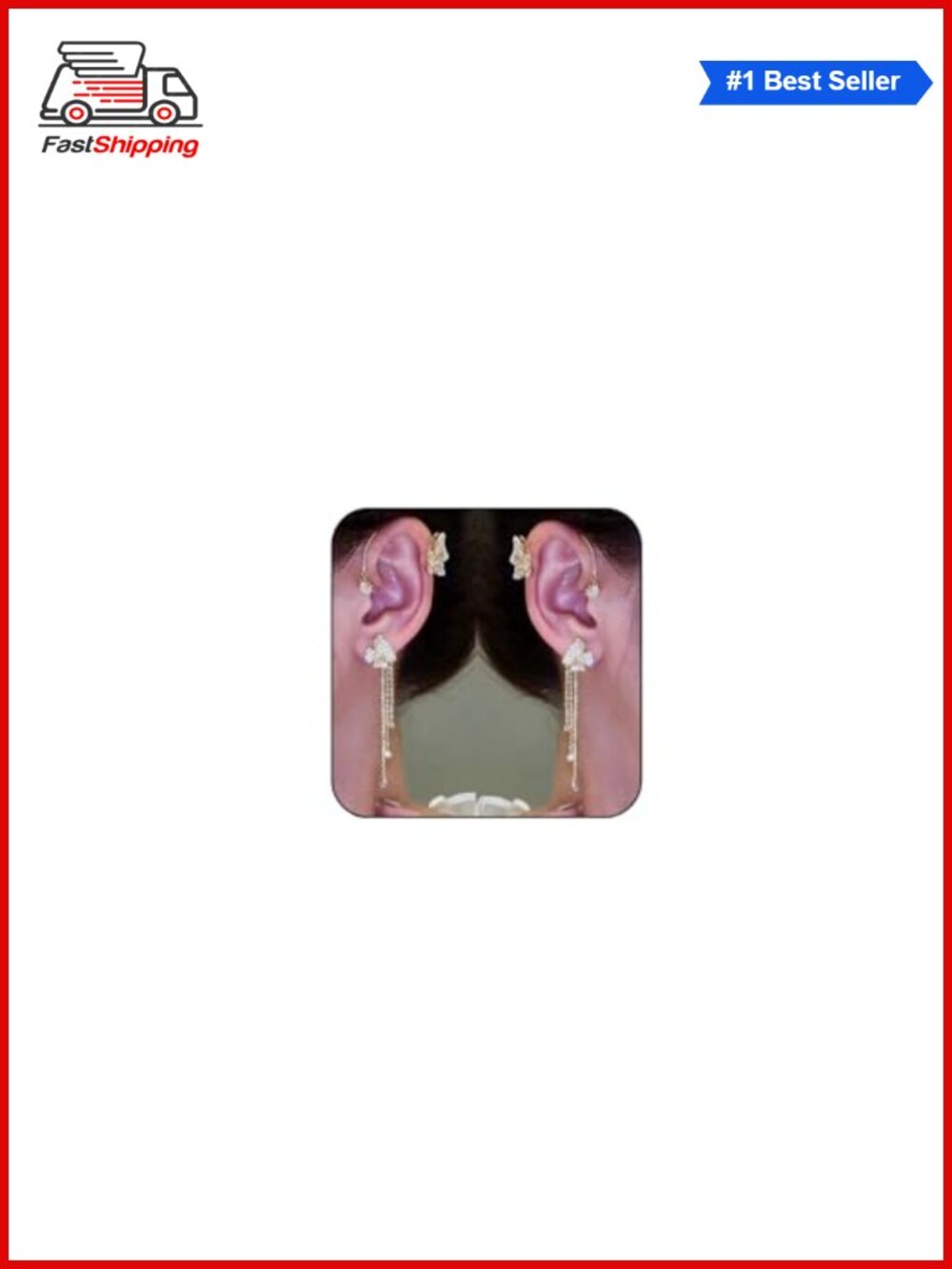 ✨ Butterfly Flower Tassel Ear Cuffs Rhinestone Ear Wrap No Piercing Women